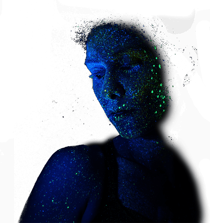 Neonfarbenes Portrait einer Frau